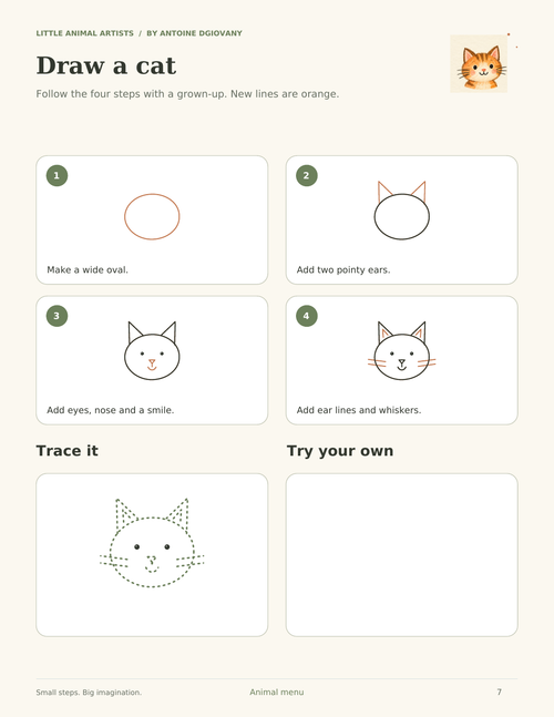 Actual tracing and drawing practice page